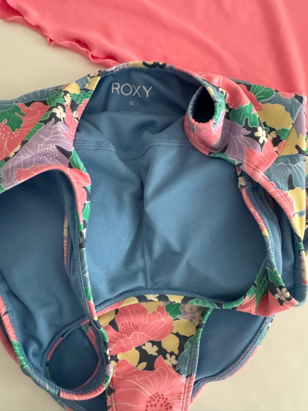 NWOT! Roxy Girls' Floral One-Piece Swimsuit Set Size 12 - runs small - Picture 3 of 5